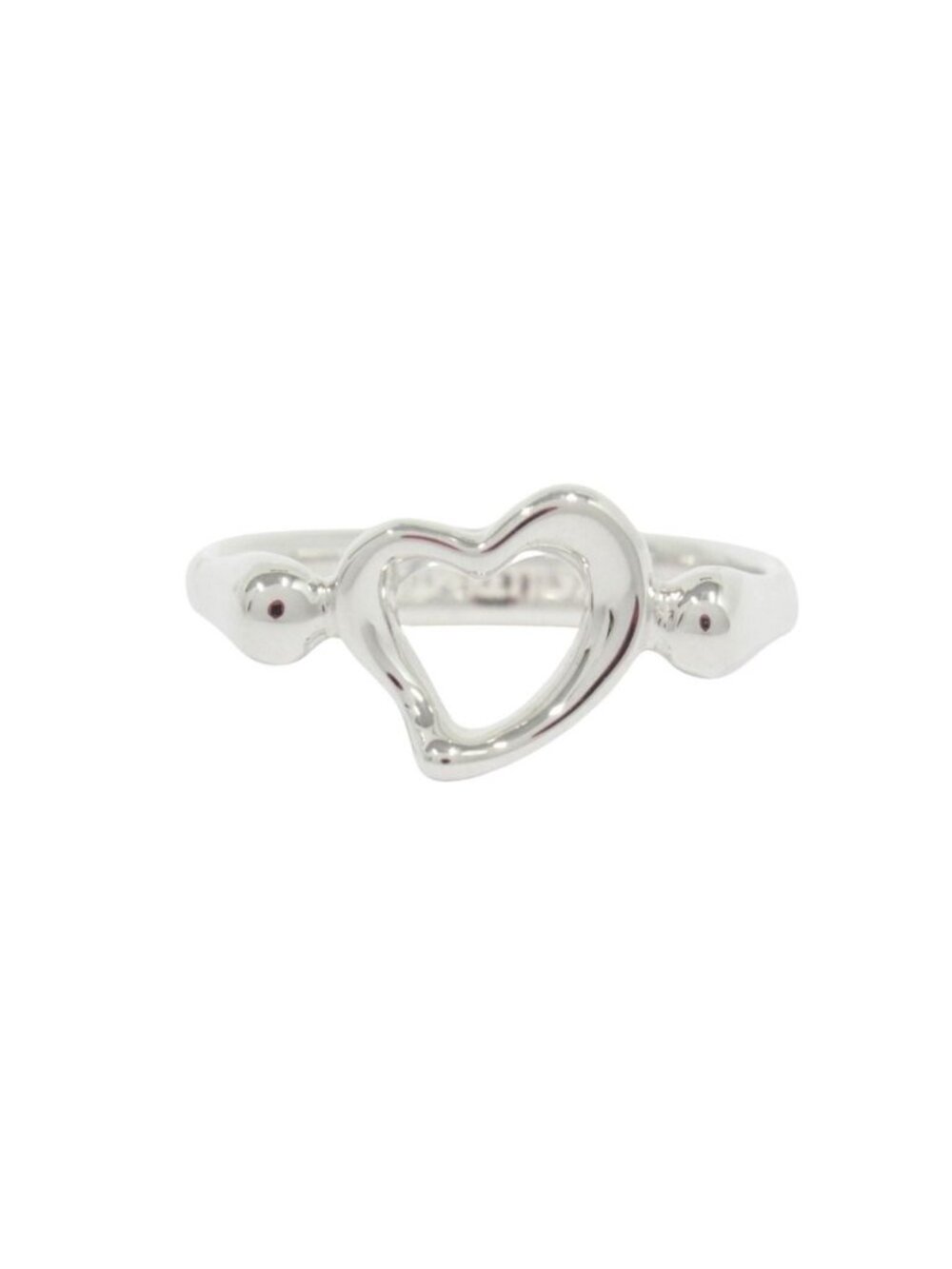 Tiffany & Co Polished Open Heart Ring Silver